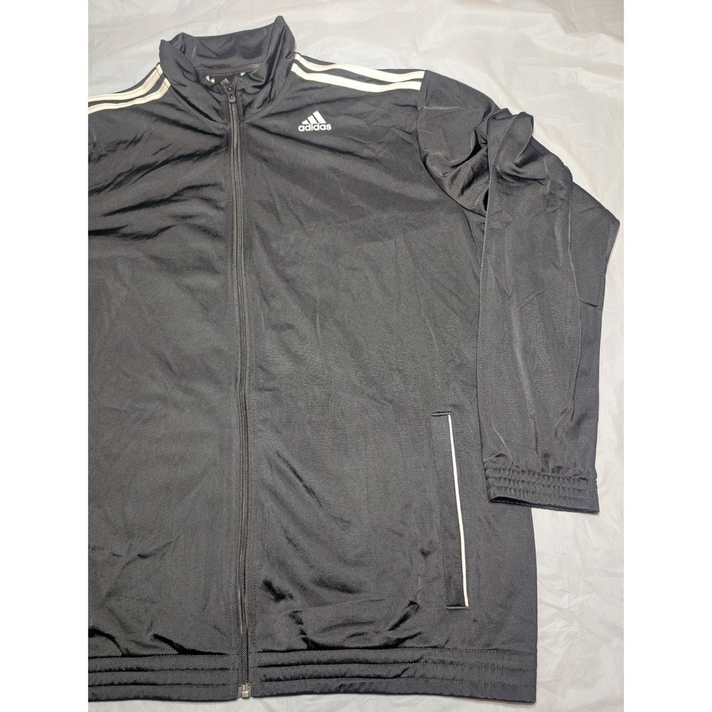 Adidas Track Jacket Men's Size 2XL Retro 2016 Black Full Zip 3 Stripe